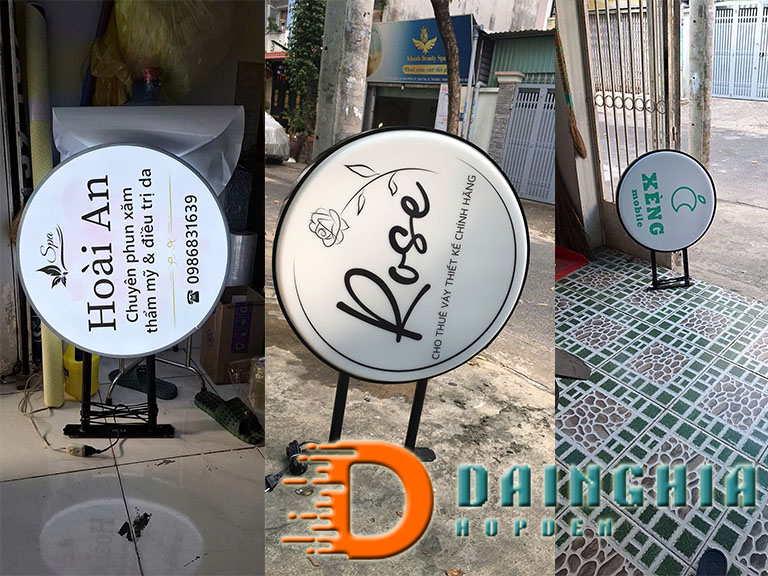 Hộp Đèn Hút Nổi Tròn Quảng Cáo Của Hàng