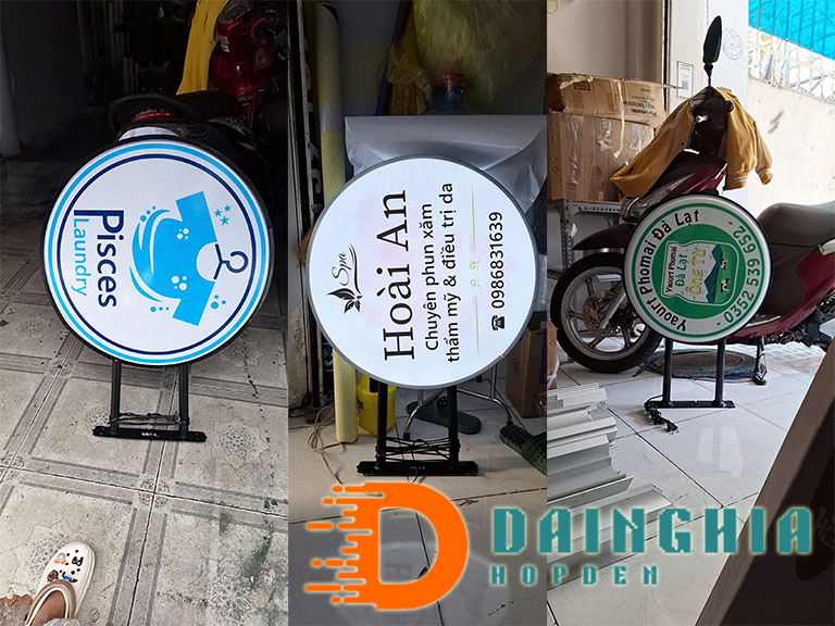 Hộp Đèn Hút Nổi Tròn Quảng Cáo Của Hàng