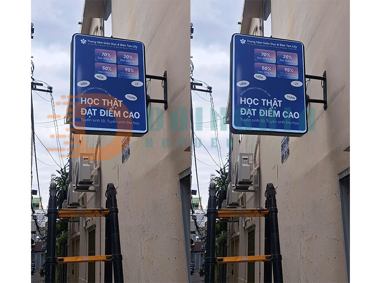 Hộp Đèn Hút Nổi Chữ Nhật 60×80 Trung Tâm Giáo Dục Tân Phú