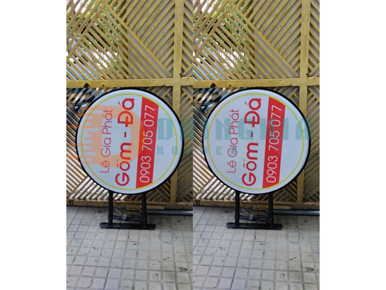 Hộp Đèn Hút Nổi Tròn 60cm Tiệm Gốm Tại Tân Bình